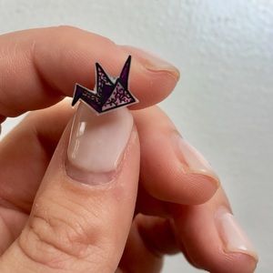 Cherry Blossom crane studs.